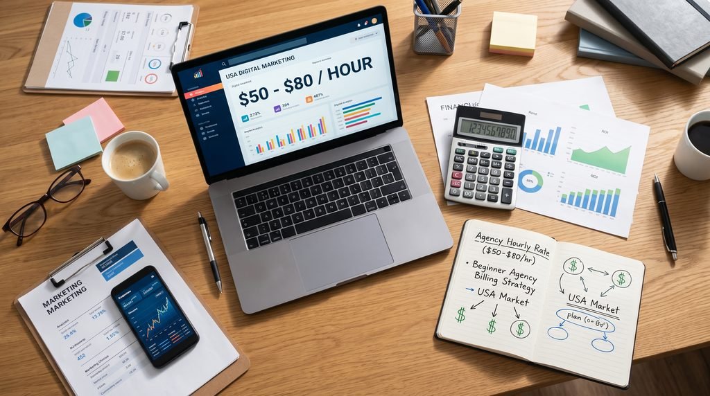 How Much Should a Beginner Digital Marketing Agency Charge Per Hour in the USA
